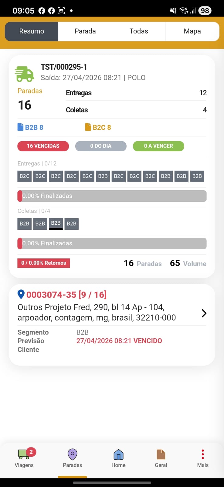 App - Lista de entregas